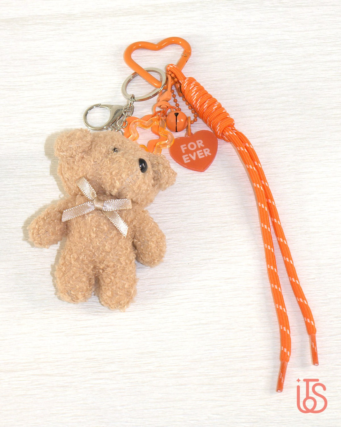 Tangerine teddy bear charm