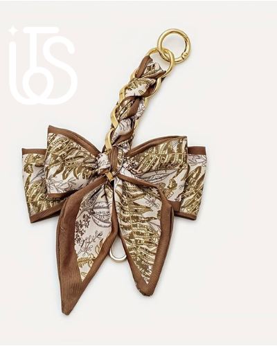 Silk scarf bow charm