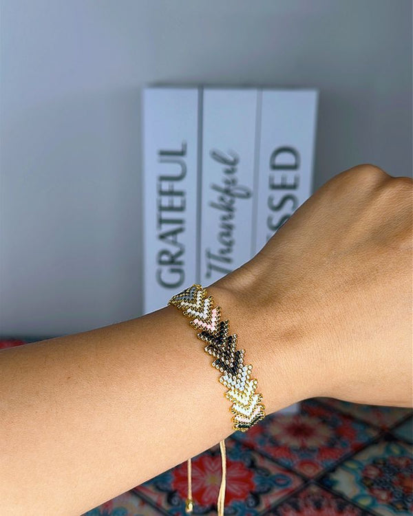 Golden Heart Chevron Bracelet